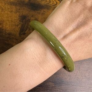 Olive Green Speckled Resin Bracelet size 8.5